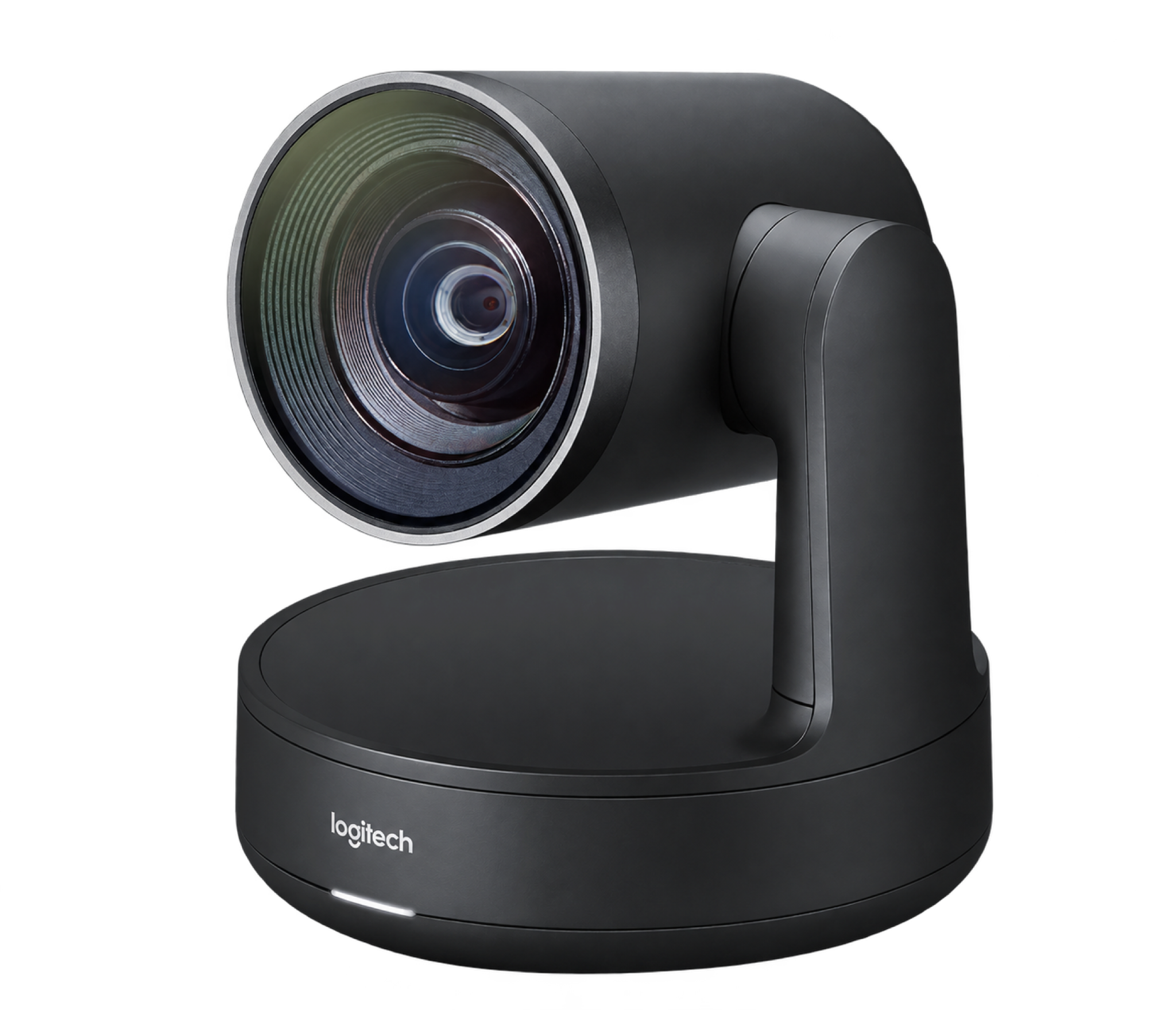 Logitech Rally Camera มุมเฉียง เห็นเลนส์และตัวกล้อง