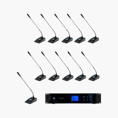 Clean Audio CON-888 SET 10 ชุดไมค์ประชุมดิจิทัล 11 ท่าน ประธาน 1 ผู้ร่วมประชุม 10