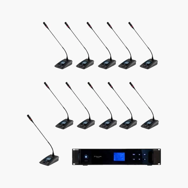 Clean Audio CON-888 SET 10 ชุดไมค์ประชุมดิจิทัล 11 ท่าน ประธาน 1 ผู้ร่วมประชุม 10