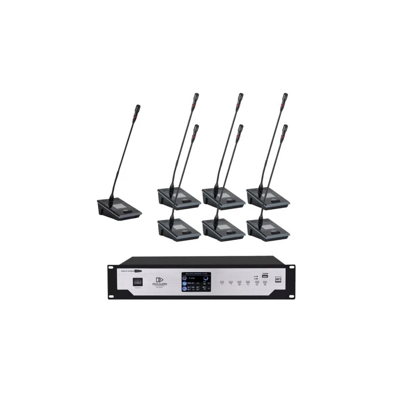 DIVAAUDIO DA-1000CU ชุดไมค์ประชุมแบบมีสาย 7 ท่าน ประธาน 1 ผู้ร่วมประชุม 6
