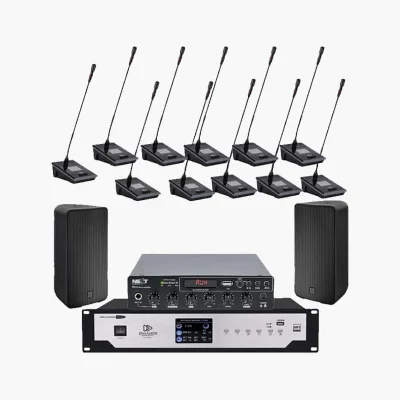 DIVAAUDIO DA-1000CU SET 1 ชุดไมค์ประชุมดิจิทัลแบบสาย 11 ท่าน พร้อมแอมป์มิกเซอร์ Bluetooth