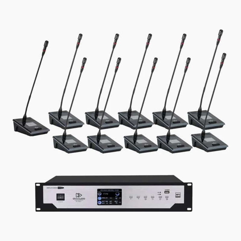 DIVAAUDIO DA-1000CU SET 2 ชุดไมค์ประชุมดิจิทัลแบบสาย 11 ไมค์ รองรับสูงสุด 60 ไมค์