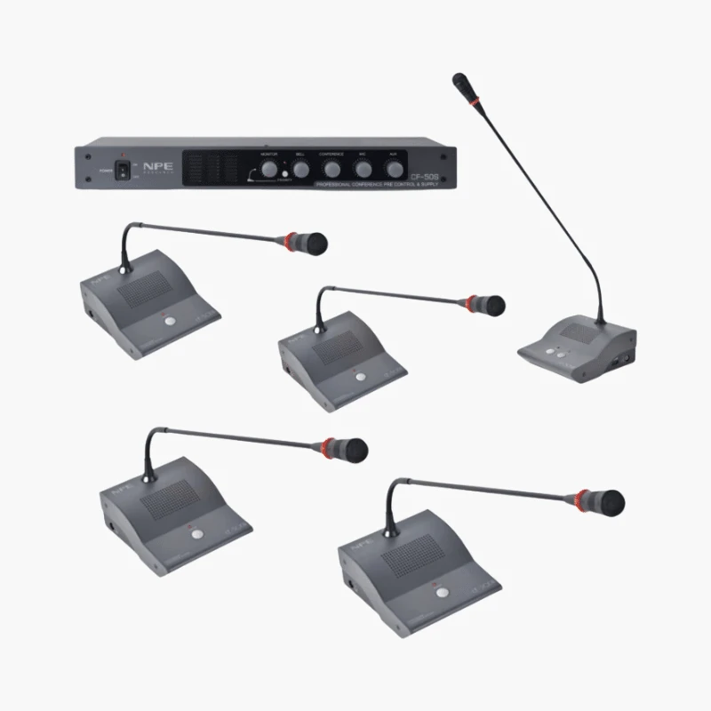 NPE CF-50 ชุดไมค์ประชุมแบบมีสาย 5 ท่าน พร้อมเครื่องควบคุม CF-50S