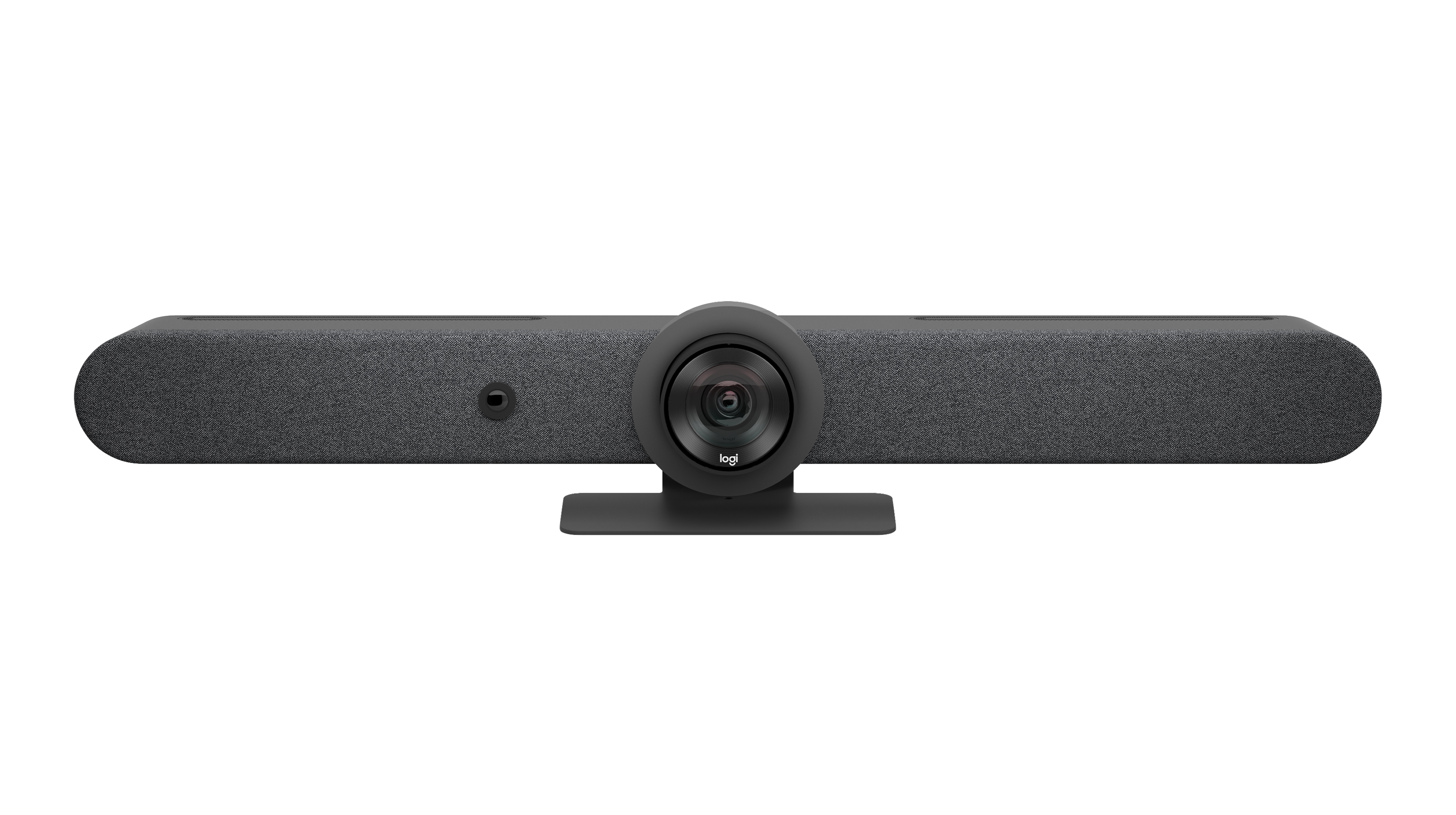 ภาพจาก Logitech: Rally Bar สี Graphite มุมด้านหน้า