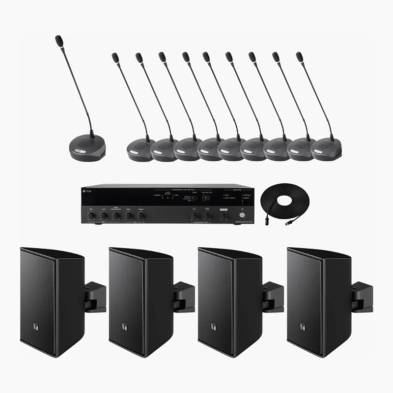 ชุดไมค์ประชุม TOA 10 ท่าน TS-7912D 1+9 พร้อมลำโพง 4 ใบและสายสัญญาณ