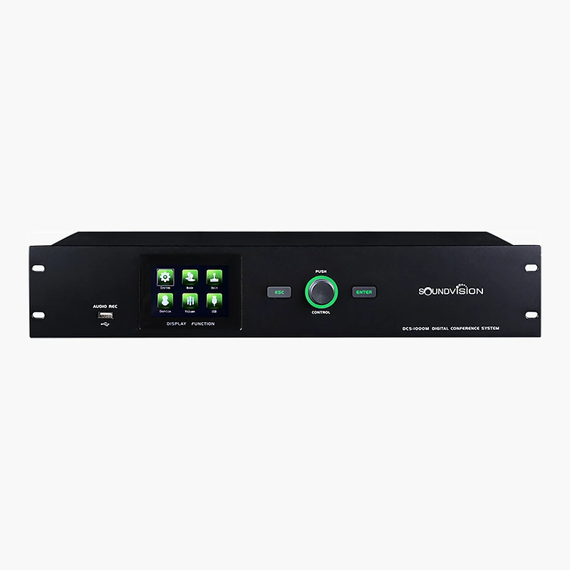 SOUNDVISION DCS-1000M เครื่องควบคุมไมค์ประชุมดิจิทัล ติดตามกล้อง 256 ยูนิต